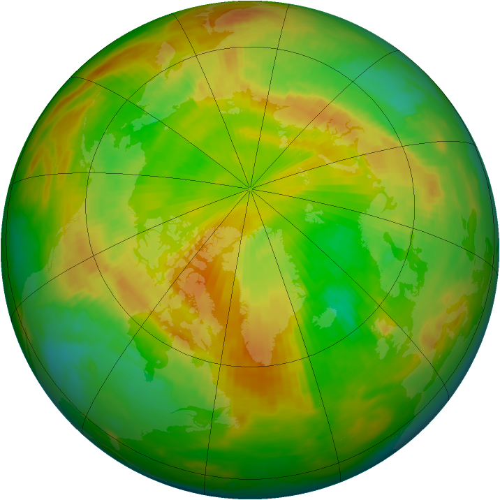 Arctic ozone map for 21 May 1992